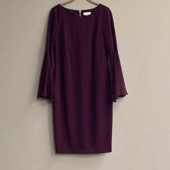 Calvin Klein Chiffon Sleeve Dress - Picture 4 of 7